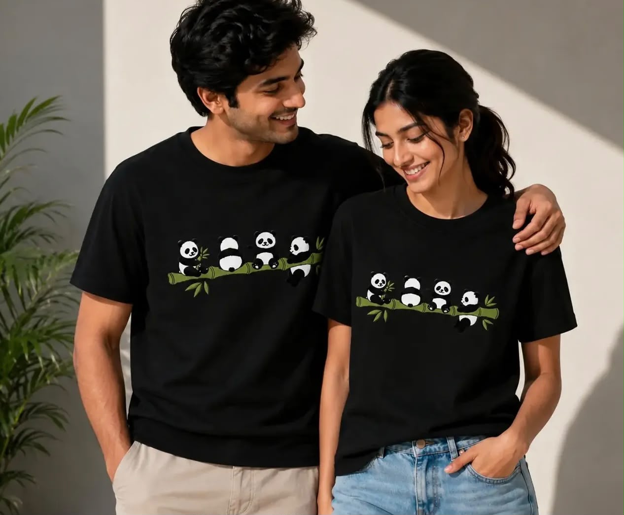 Cute Panda Couple Tshirt