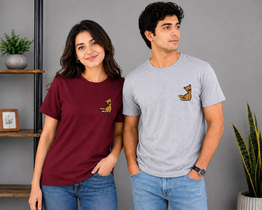 Cute Teddy Bear Matching Couple T-Shirt Set