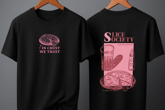 In Crust We Trust Pizza Back Print T-Shirt