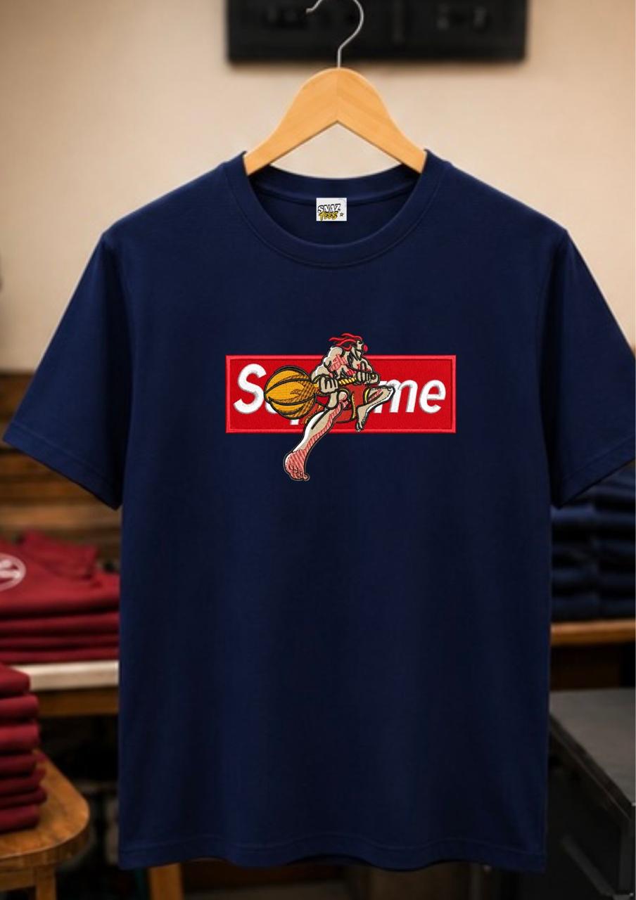 Supreme Hoops Graphic Cotton T-Shirt