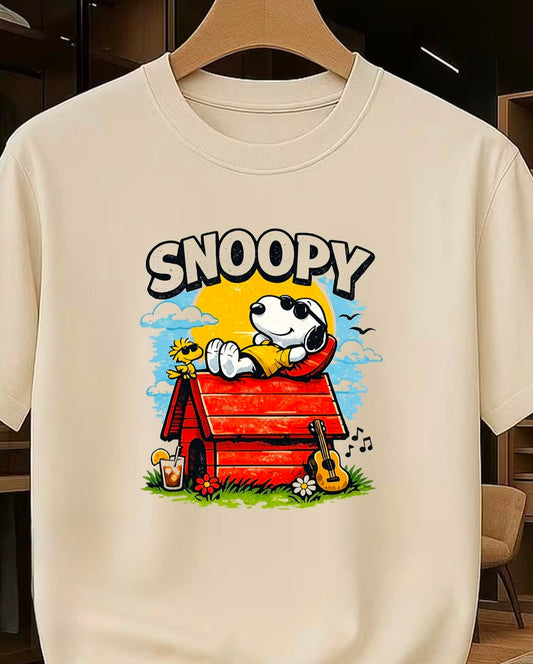 Snoopy Relaxing Graphic Cotton T-Shirt