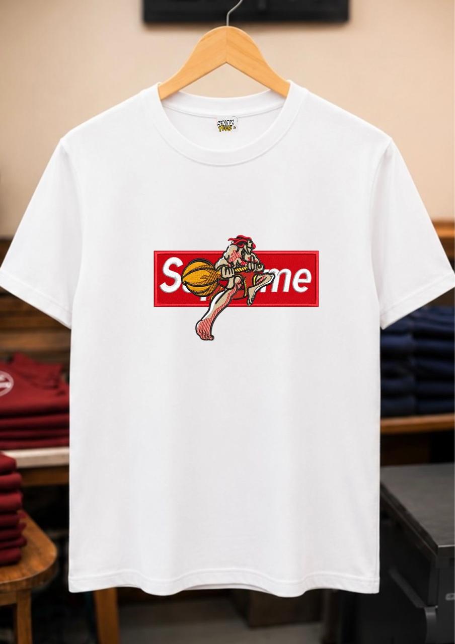 Supreme Hoops Graphic Cotton T-Shirt