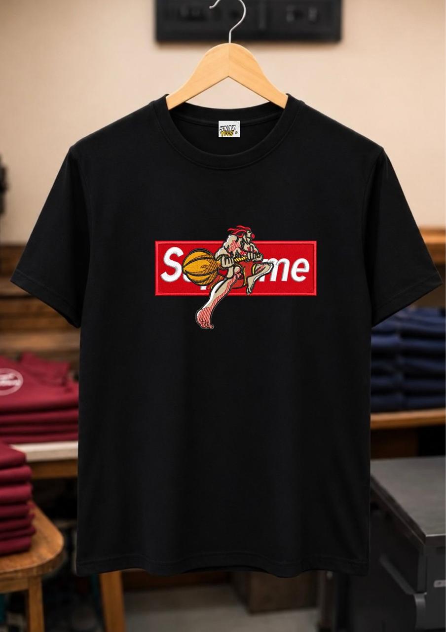 Supreme Hoops Graphic Cotton T-Shirt