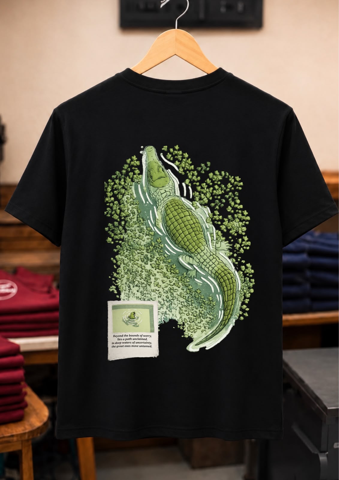 Wild Crocodile Print Cotton T-Shirt