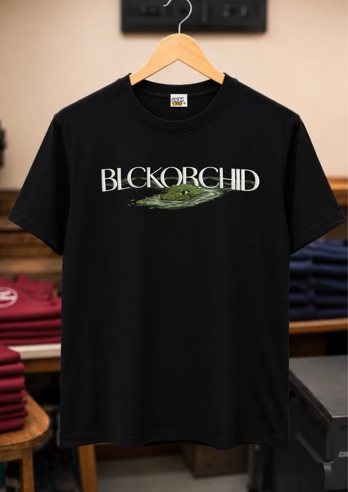 Wild Crocodile Print Cotton T-Shirt