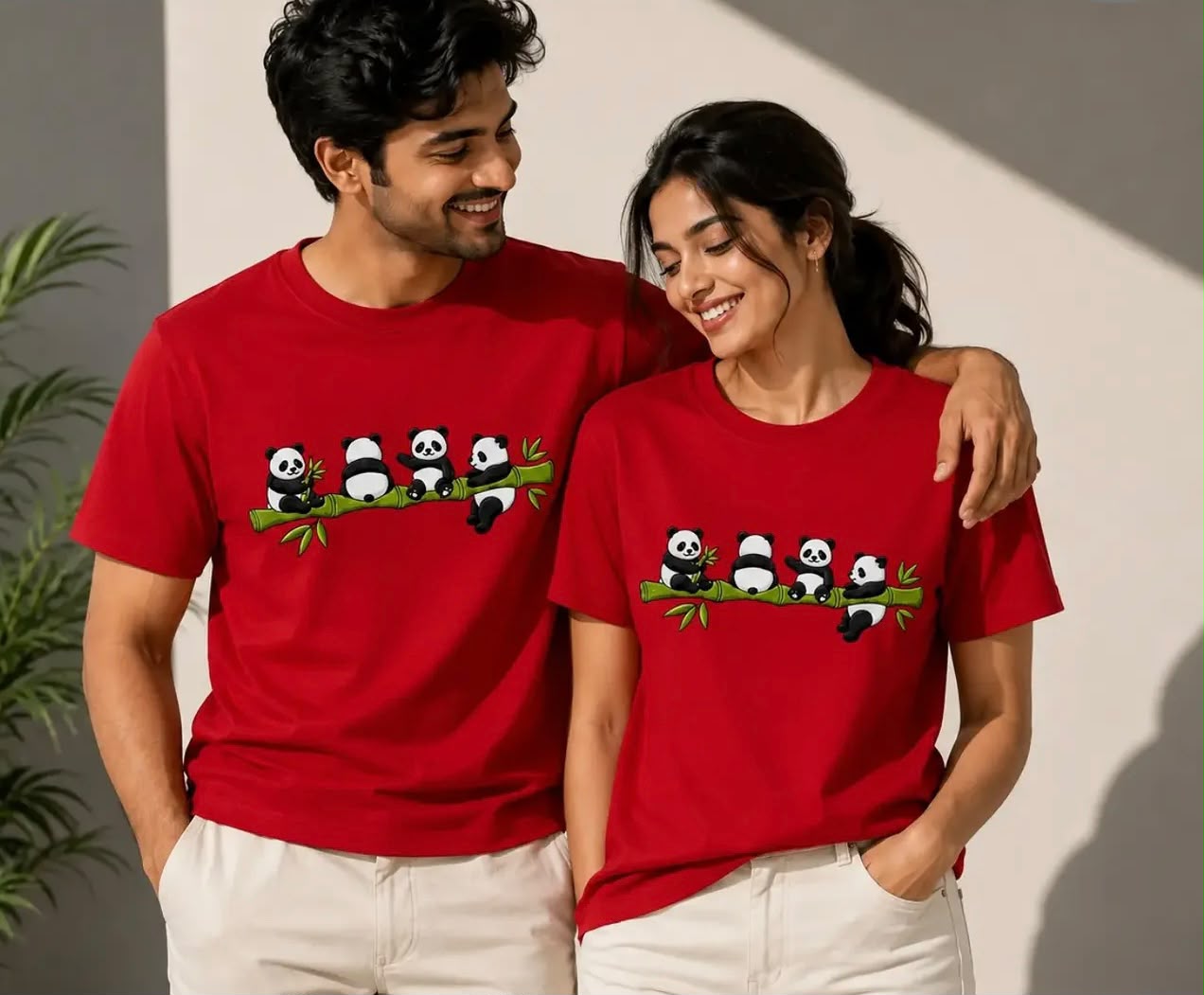 Cute Panda Couple Tshirt