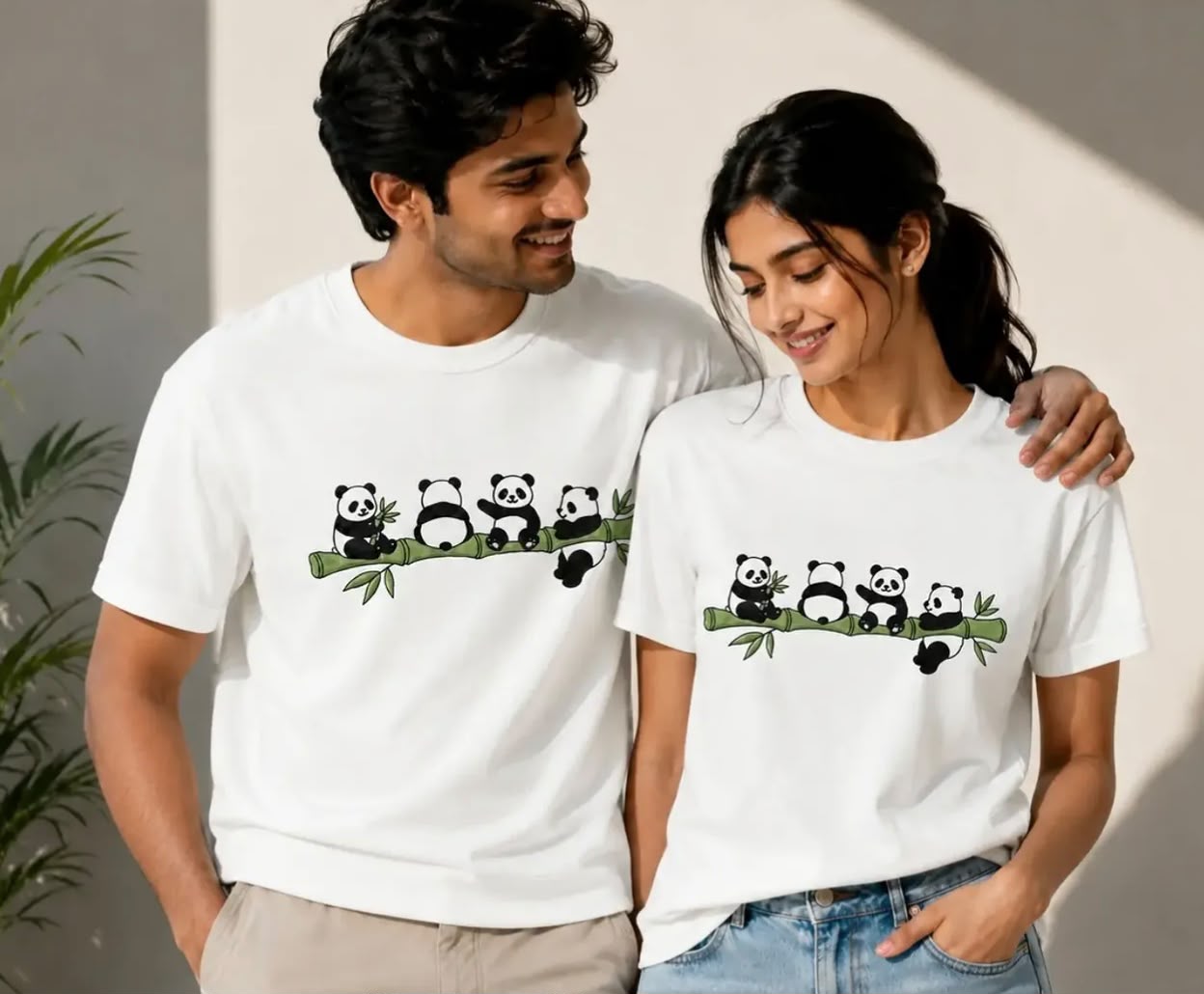 Cute Panda Couple Tshirt