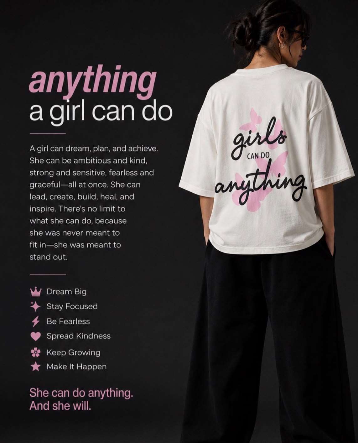 Butterfly Girls Can Do Anything Tshirt