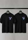 Cute Stitch Friendship Graphic Cotton Couple T-Shirt