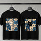 Cute White & Black Cat Graphic T-Shirt