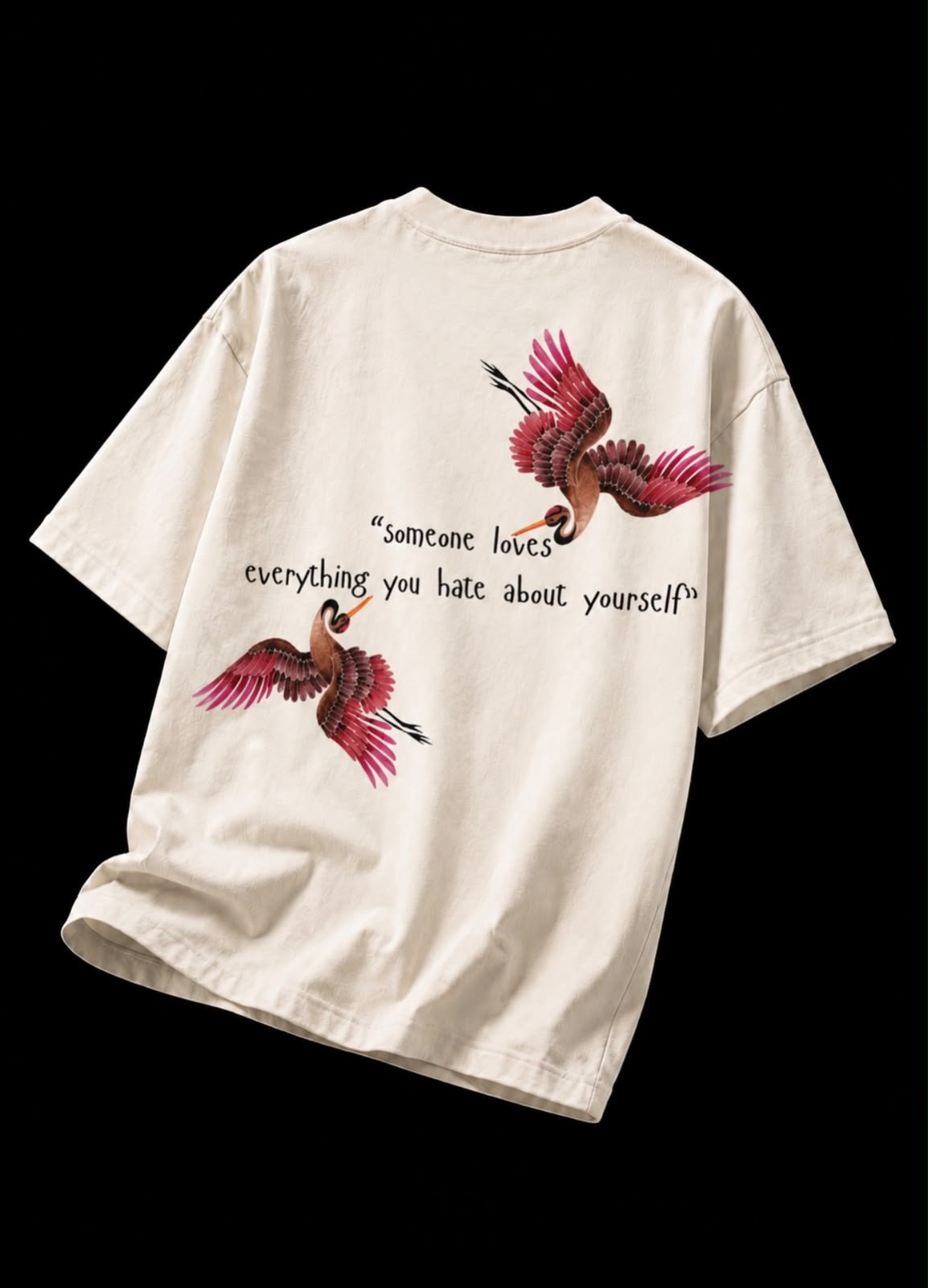 Someone Loves You Back Print Oversized T-Shirt