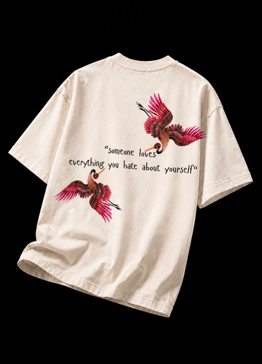 Someone Loves You Back Print Oversized T-Shirt