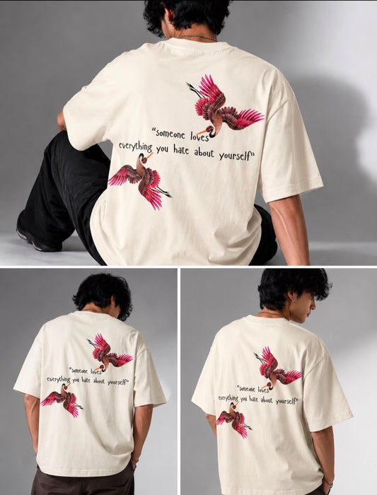 Someone Loves You Back Print Oversized T-Shirt