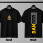 Danger Graphic Back Print Premium Cotton T-Shirt