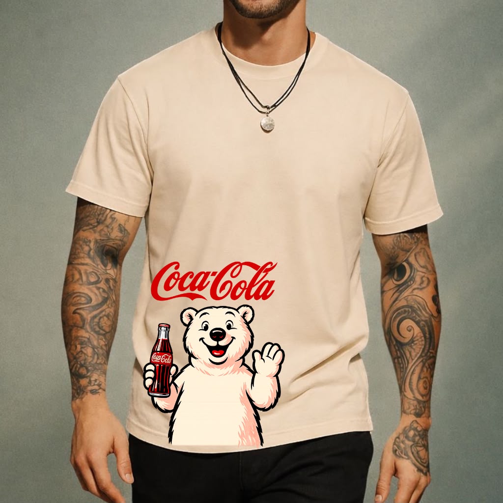 Cute Polar Bear Soft Coca Cola Graphic Tee