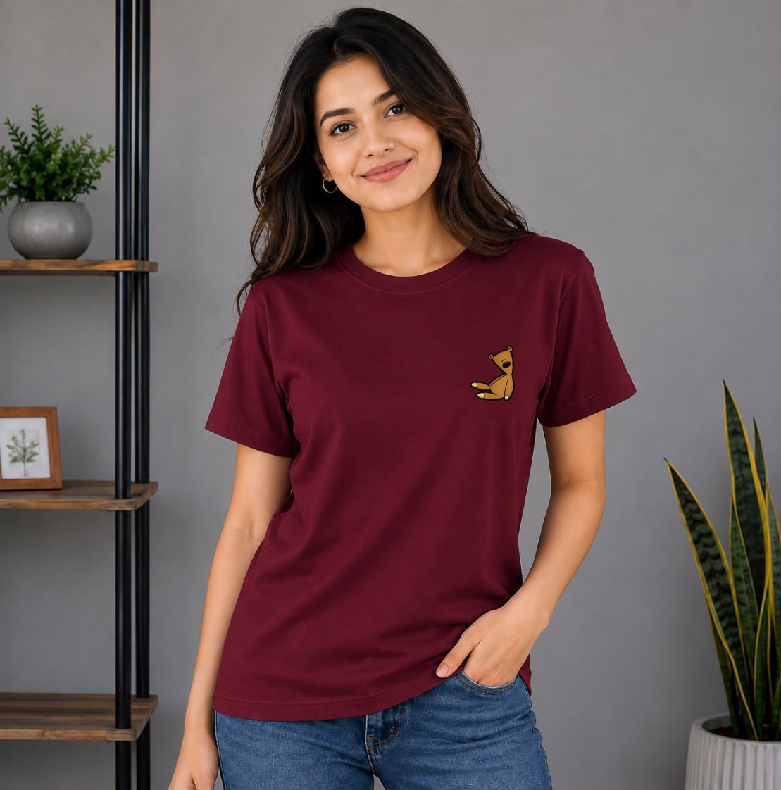 Pocket Teddy Bear Premium Cotton T-Shirt
