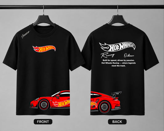 Hot Wheels Racing Back Print Premium Cotton T-Shirt