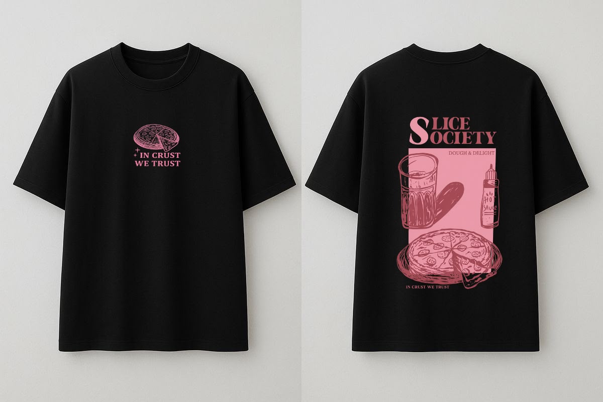 In Crust We Trust Pizza Back Print T-Shirt