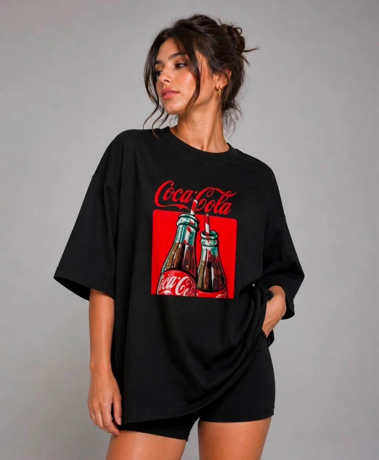 Classic Coca-Cola Bottle Print T-Shirt