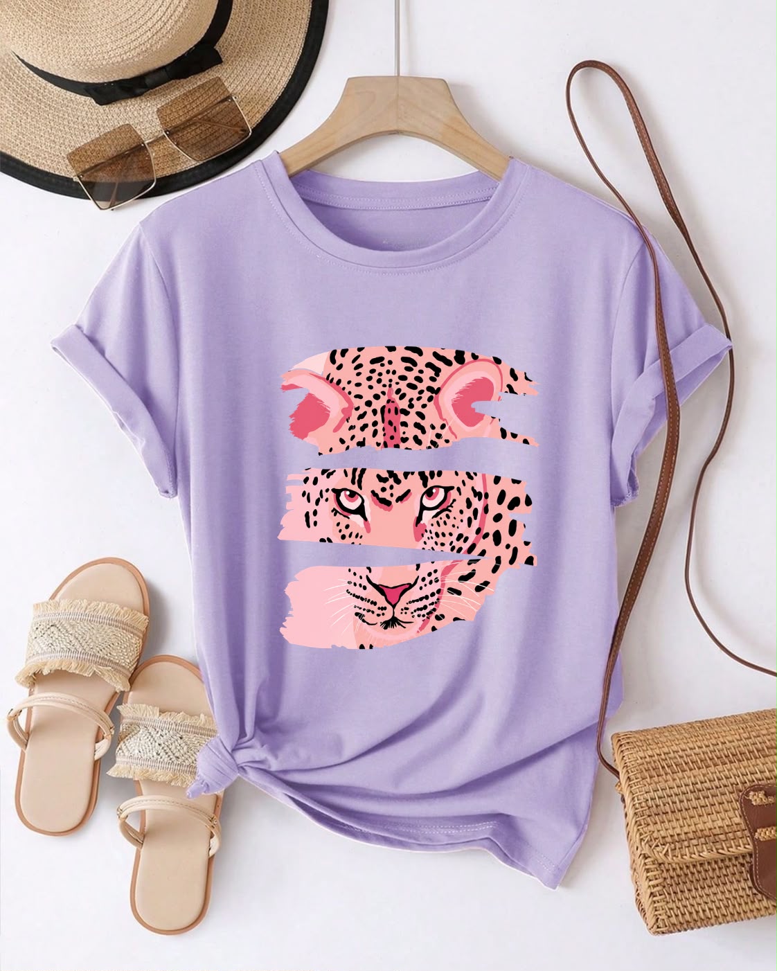 Pink Leopard Animal Print T-Shirt