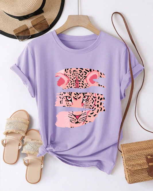 Pink Leopard Animal Print T-Shirt