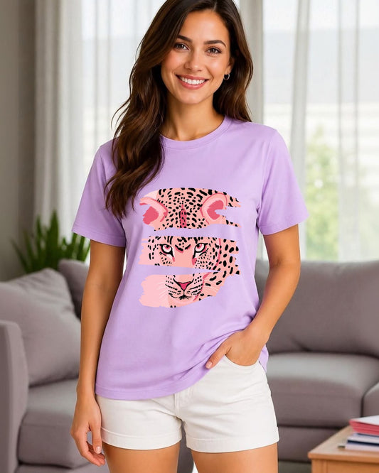 Pink Leopard Animal Print T-Shirt