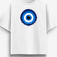 Blue Evil Eye Graphic Printed Oversized T-Shirt