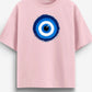 Blue Evil Eye Graphic Printed Oversized T-Shirt