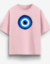 Blue Evil Eye Graphic Printed Oversized T-Shirt