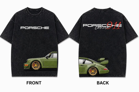 Porsche 911 Carrera Acid Wash Oversized T-Shirt – Vintage Streetwear Tee