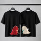 Cute Devil & Angel Dinosaur Matching Couple T-Shirts – Premium Cotton