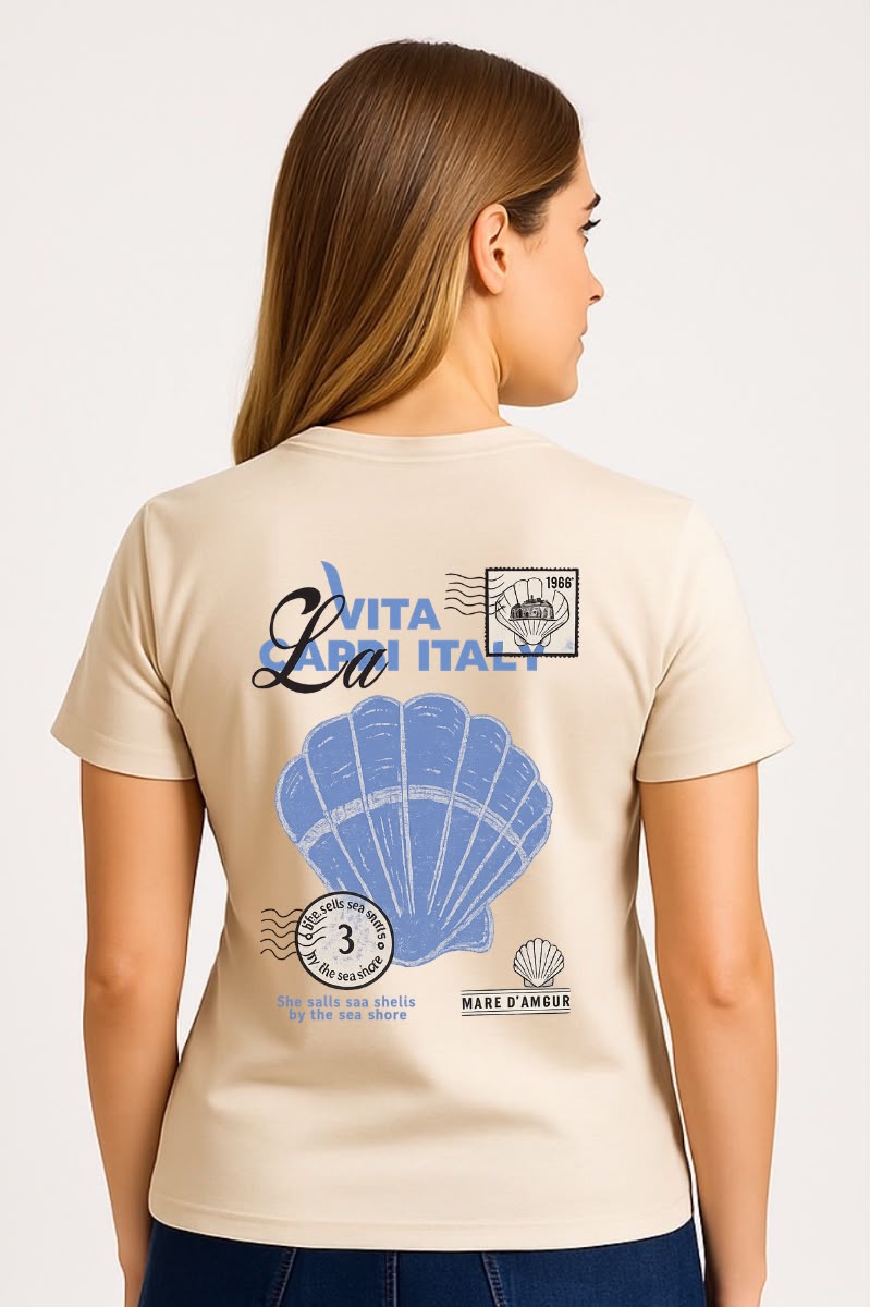 Coastal Escape – Capri Italia Back Print T-Shirt
