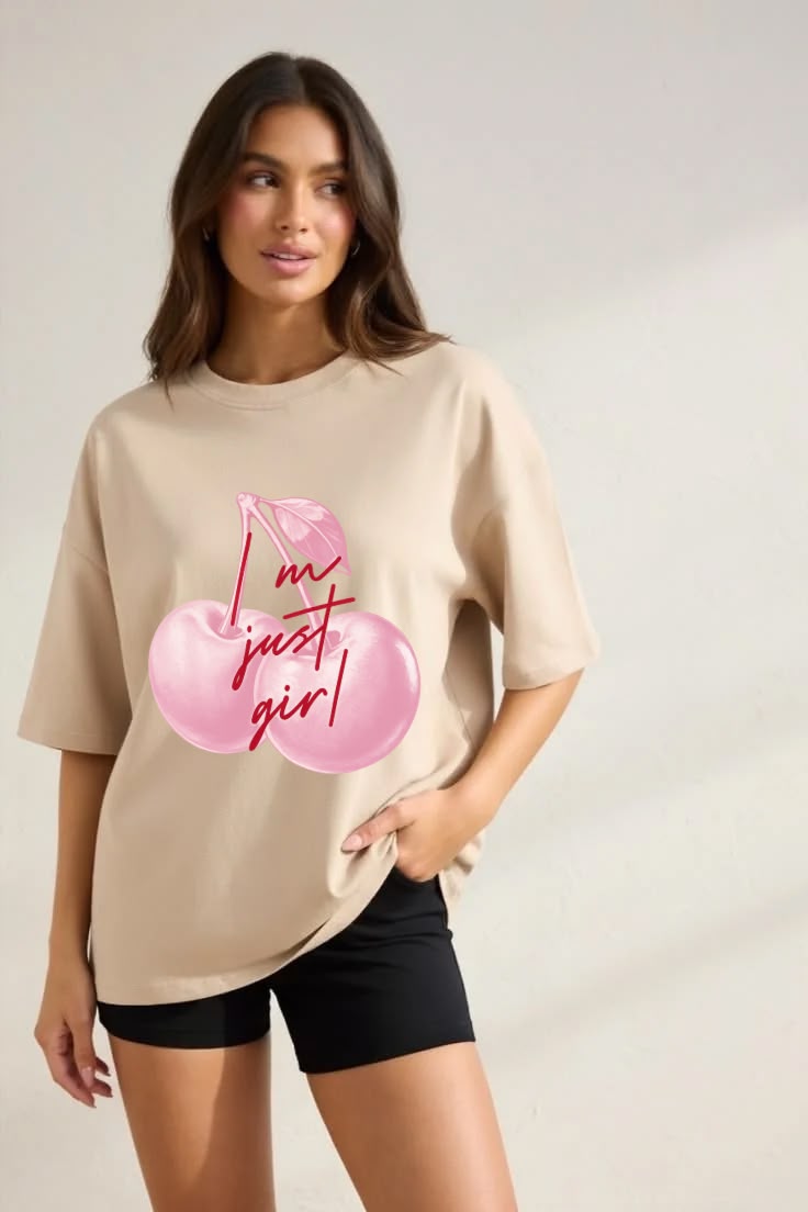 I'm Just Girl – Cute Cherry Aesthetic T-Shirt