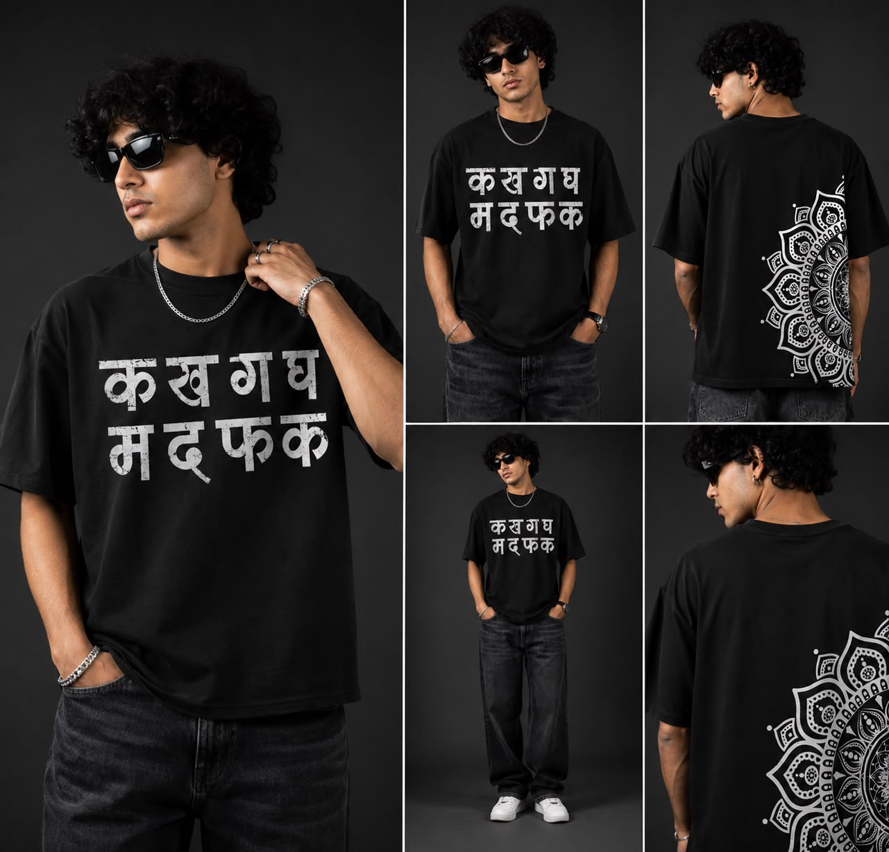 Ka Kha Ga Gha Hindi Print  Cotton T-Shirt