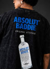 Acid Wash Cotton T-Shirt with Back Graphic Print