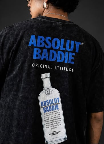 Acid Wash Cotton T-Shirt with Back Graphic Print