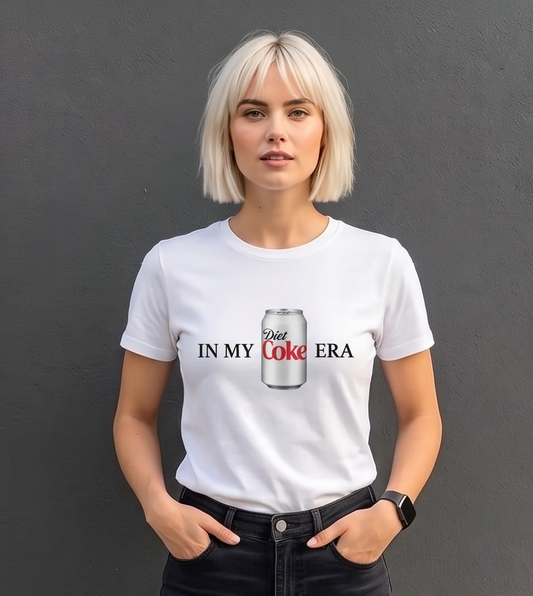 Minimal Aesthetic Diet Coke Print Cotton T-Shirt