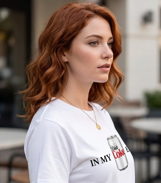 Minimal Aesthetic Diet Coke Print Cotton T-Shirt